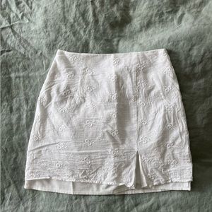 Revolve x More to Come white embroidered skirt